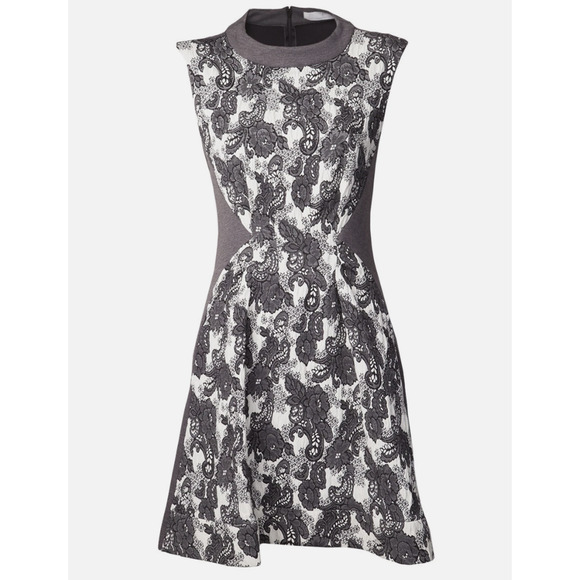 Thakoon Edition Dress Womens 0 Jacquard Floral Lace Fit Flare Cocktail Party - Picture 2 of 10